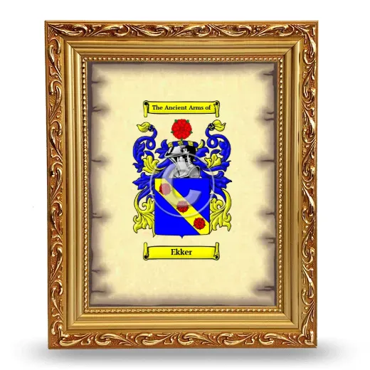 Ekker Coat of Arms Framed - Gold