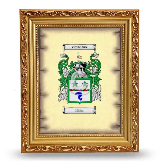 Elder Coat of Arms Framed - Gold