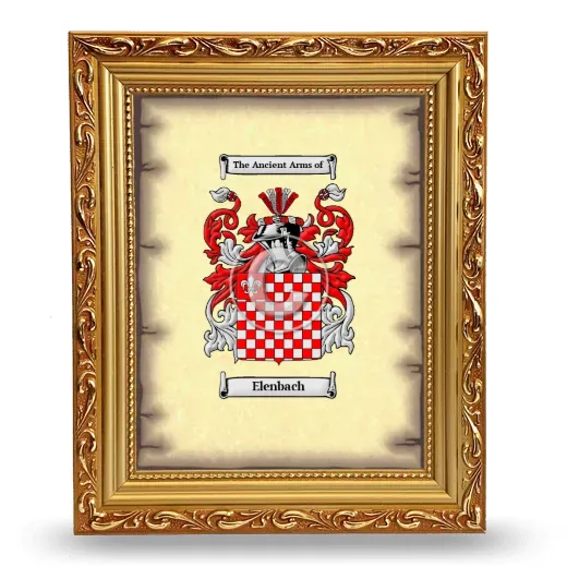 Elenbach Coat of Arms Framed - Gold