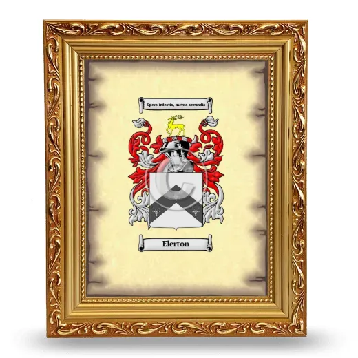 Elerton Coat of Arms Framed - Gold