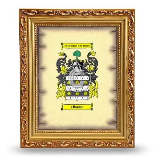 Elhame Coat of Arms Framed - Gold