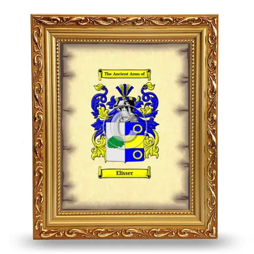Elisser Coat of Arms Framed - Gold