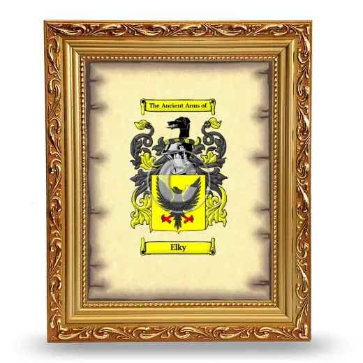 Elky Coat of Arms Framed - Gold