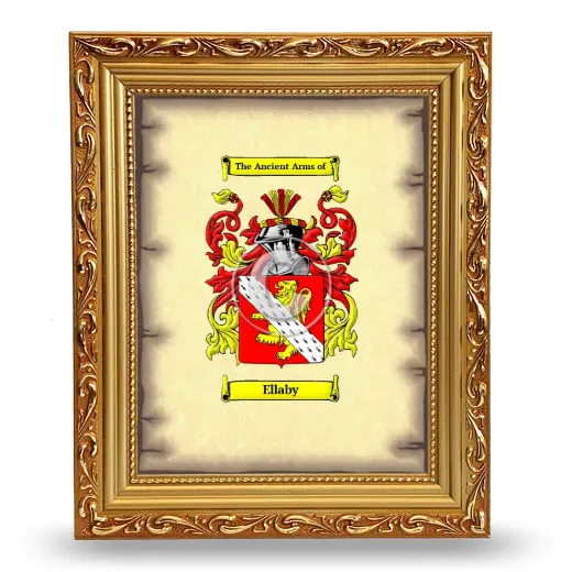 Ellaby Coat of Arms Framed - Gold