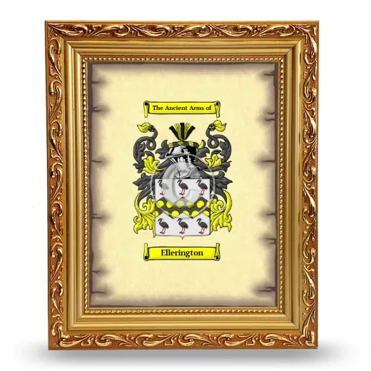 Ellerington Coat of Arms Framed - Gold