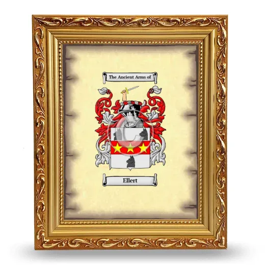 Ellert Coat of Arms Framed - Gold