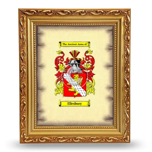 Ellesbury Coat of Arms Framed - Gold
