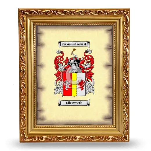 Ellesworth Coat of Arms Framed - Gold