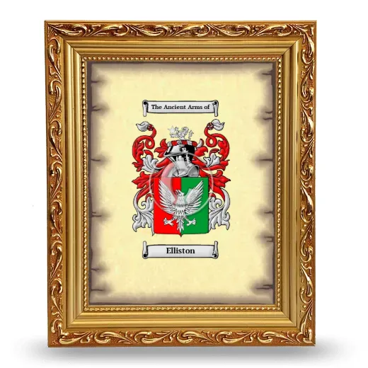 Elliston Coat of Arms Framed - Gold