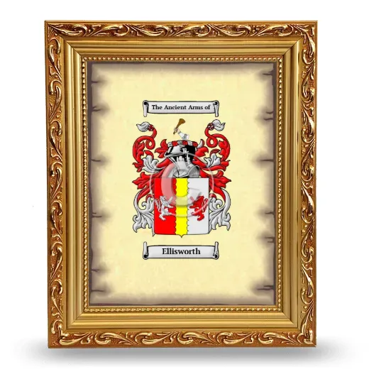 Ellisworth Coat of Arms Framed - Gold