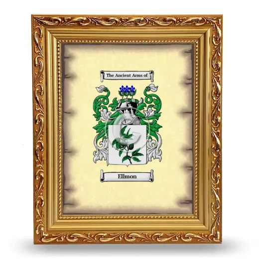Ellmon Coat of Arms Framed - Gold