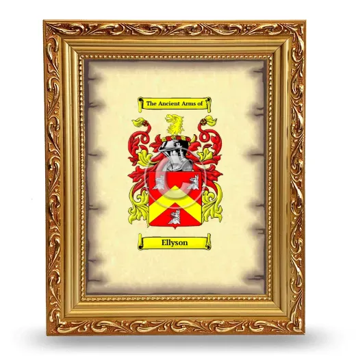 Ellyson Coat of Arms Framed - Gold