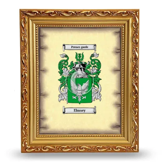 Elmsey Coat of Arms Framed - Gold