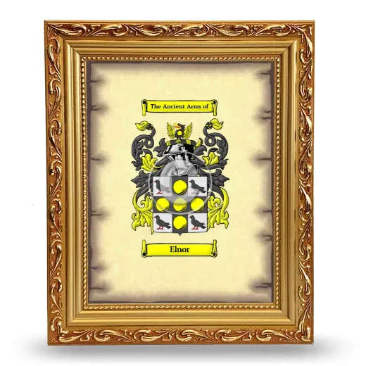 Elnor Coat of Arms Framed - Gold