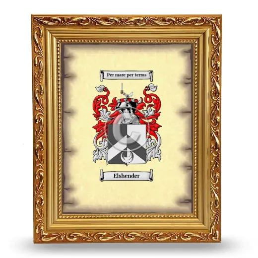 Elshender Coat of Arms Framed - Gold