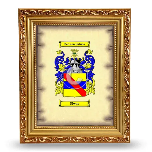 Elwas Coat of Arms Framed - Gold
