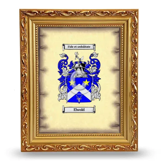 Elwold Coat of Arms Framed - Gold