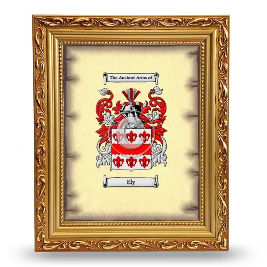 Ely Coat of Arms Framed - Gold