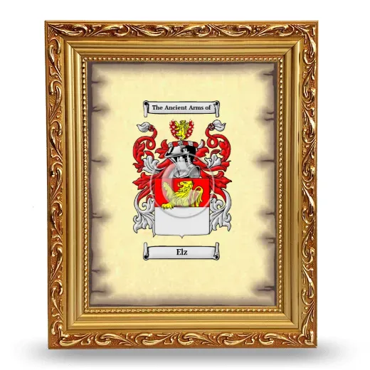 Elz Coat of Arms Framed - Gold