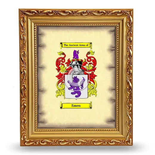 Emen Coat of Arms Framed - Gold