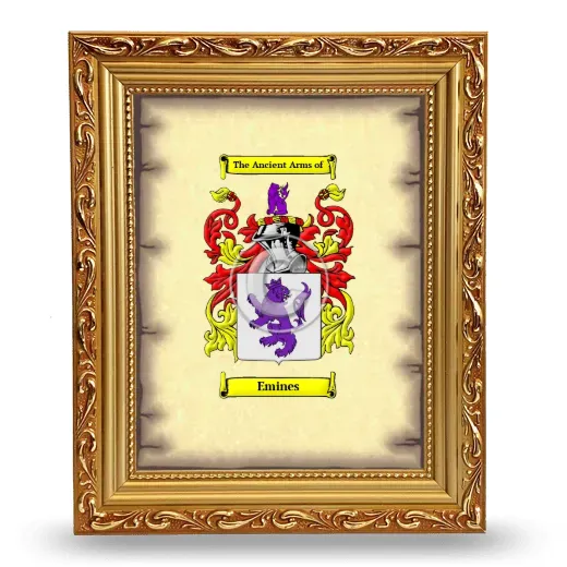 Emines Coat of Arms Framed - Gold