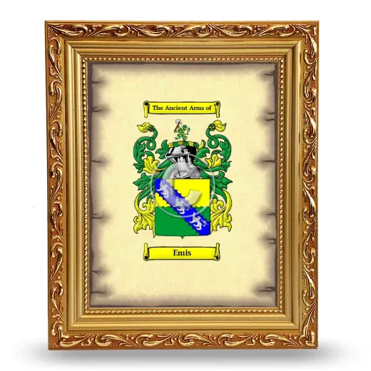 Emis Coat of Arms Framed - Gold
