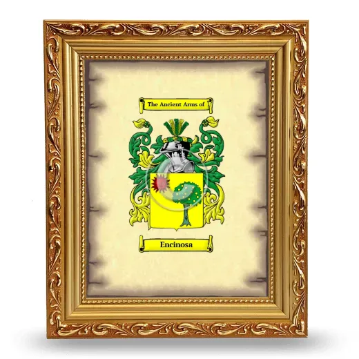 Encinosa Coat of Arms Framed - Gold