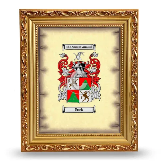 Enck Coat of Arms Framed - Gold