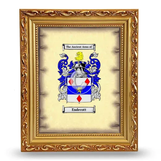 Endecott Coat of Arms Framed - Gold