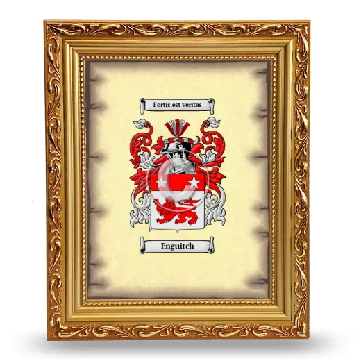 Enguitch Coat of Arms Framed - Gold