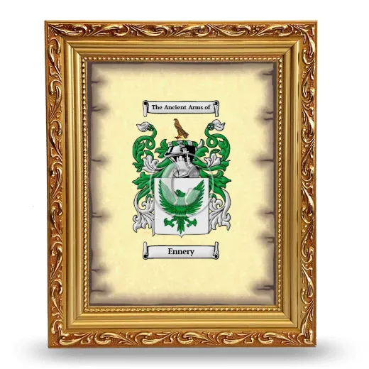 Ennery Coat of Arms Framed - Gold