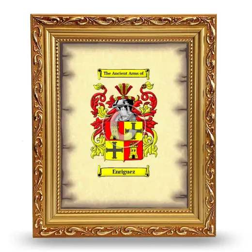 Enriguez Coat of Arms Framed - Gold