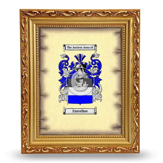 Enterline Coat of Arms Framed - Gold