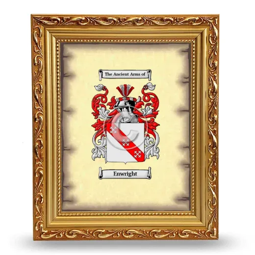 Enwright Coat of Arms Framed - Gold