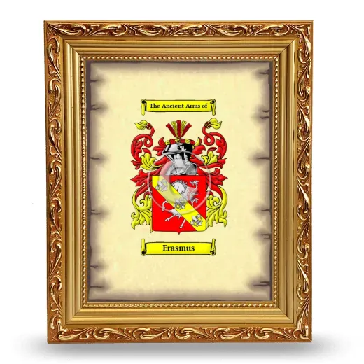 Erasmus Coat of Arms Framed - Gold