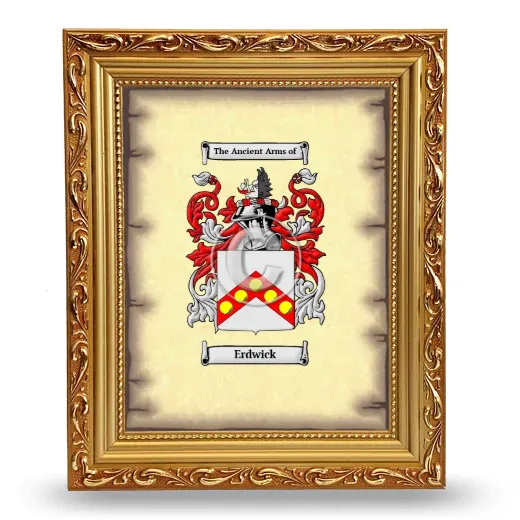 Erdwick Coat of Arms Framed - Gold