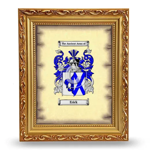 Erick Coat of Arms Framed - Gold
