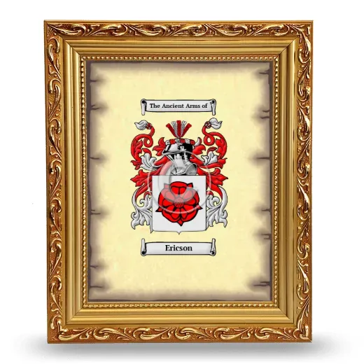 Ericson Coat of Arms Framed - Gold