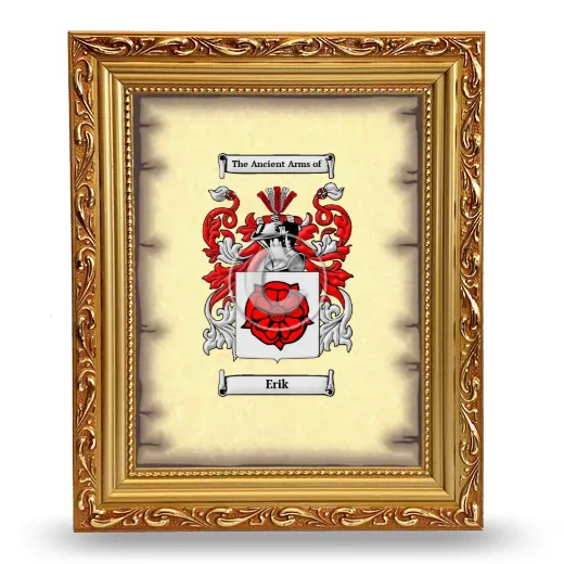 Erik Coat of Arms Framed - Gold