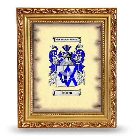 Eriksen Coat of Arms Framed - Gold