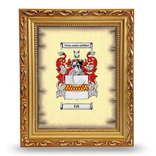 Erk Coat of Arms Framed - Gold