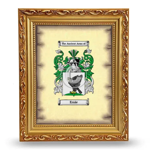 Ernie Coat of Arms Framed - Gold