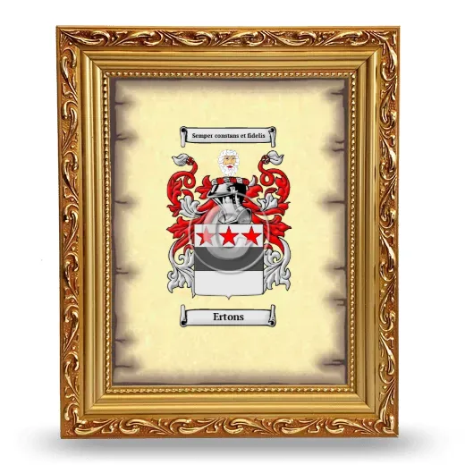 Ertons Coat of Arms Framed - Gold