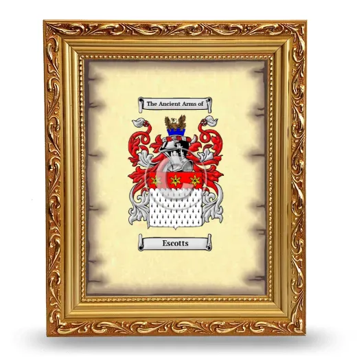 Escotts Coat of Arms Framed - Gold