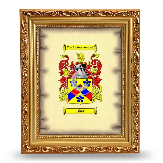 Esker Coat of Arms Framed - Gold
