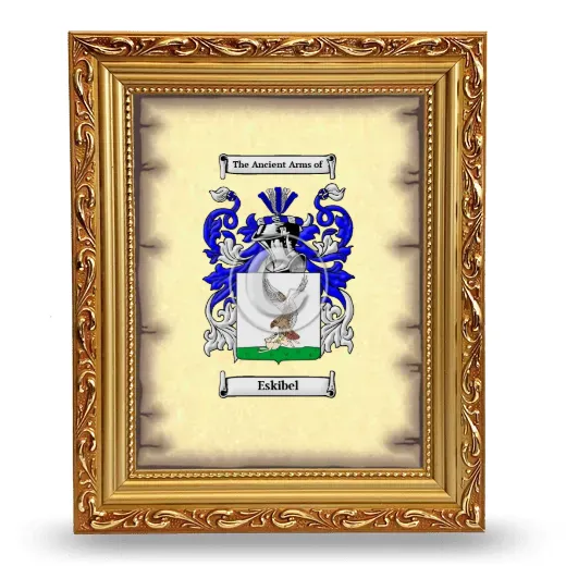 Eskibel Coat of Arms Framed - Gold