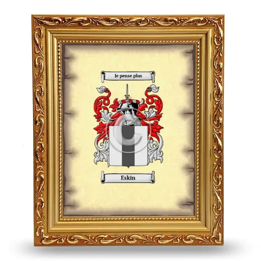 Eskin Coat of Arms Framed - Gold