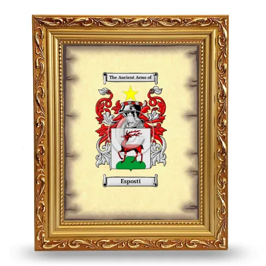Esposti Coat of Arms Framed - Gold