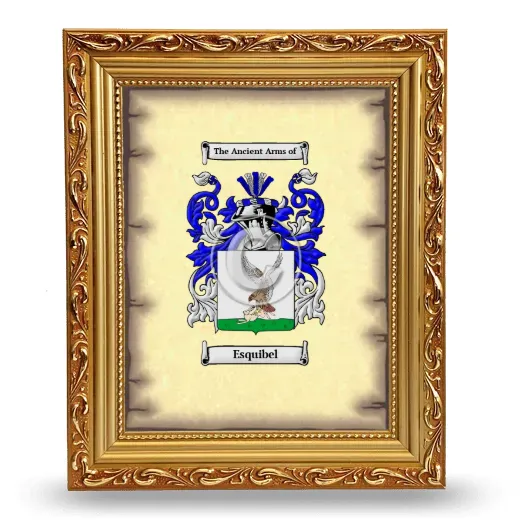 Esquibel Coat of Arms Framed - Gold