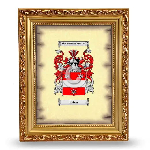 Esten Coat of Arms Framed - Gold